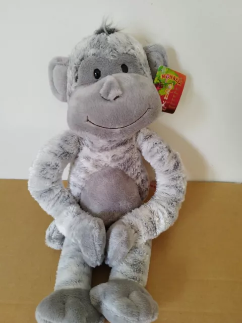 Doudou peluche singe sonore gris Monkeez Gipsy  40 cm neuf