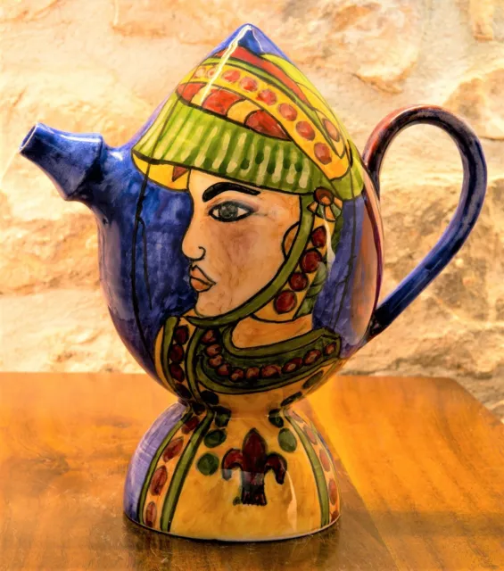 Brocca in ceramica siciliana fatta a mano in Italia sopramobile artigianale