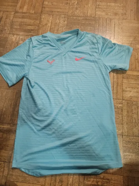 Nike Dri Fit Rafa Nadal Tennis Shirt Size Small Blue