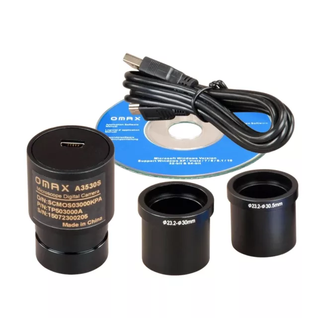 OMAX 3MP USB Digital Microscope Camera Compatible with Windows and Mac OS X