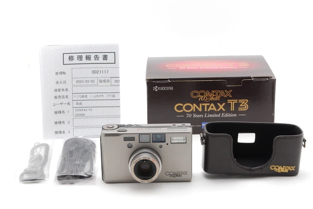 Cla D [Beste Mint W / Hülle ] Contax T3 70 Jahre Silber 35mm Film Kamera Aus