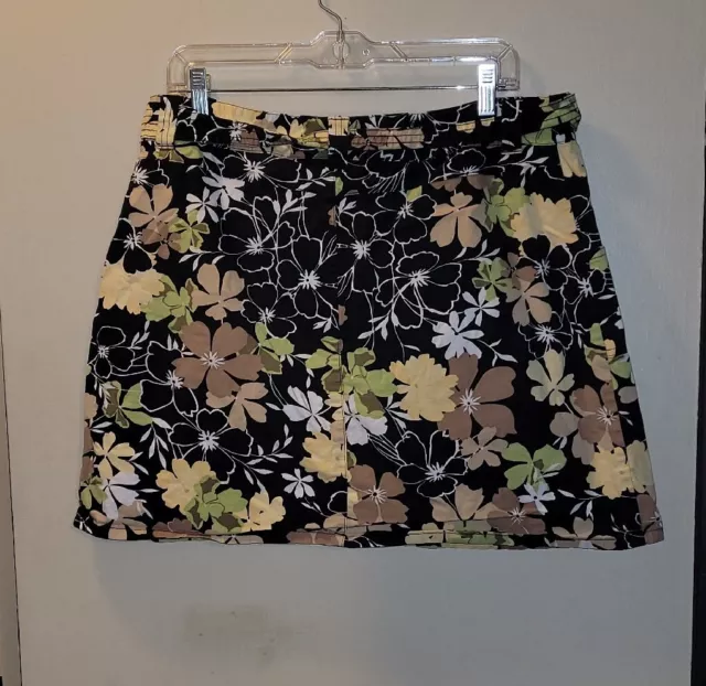 White Stag Stretch Tropical Island Golf Resort Belted Skort W/Pckts WMNS SZ 12