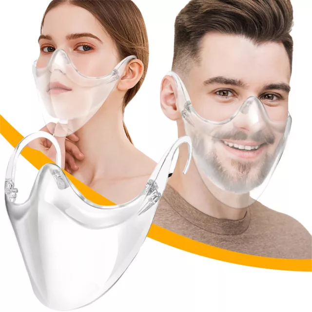 Durable Mask Face Combine Plastic Reusable Clear Face Mask Shield *D