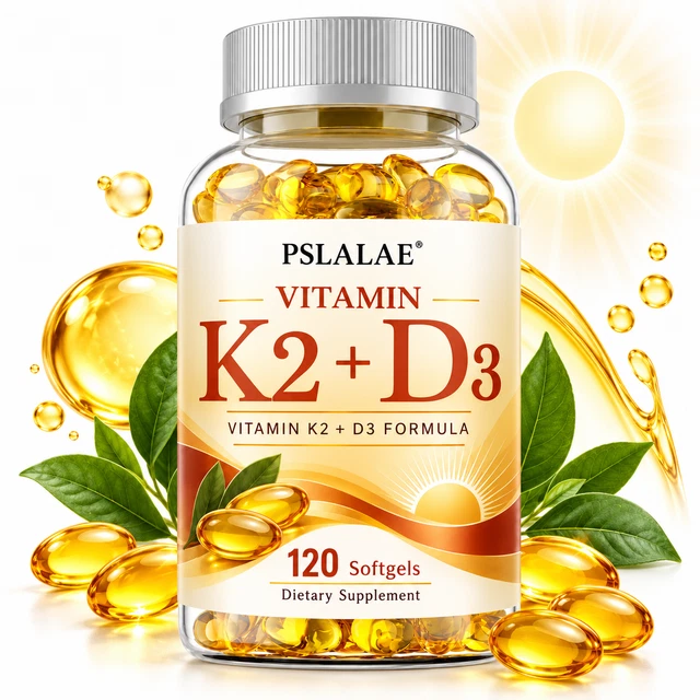 VITAMIN K2 D3 Softgels 120pcs - Daily Bone Teeth Heart & Immune Health ...