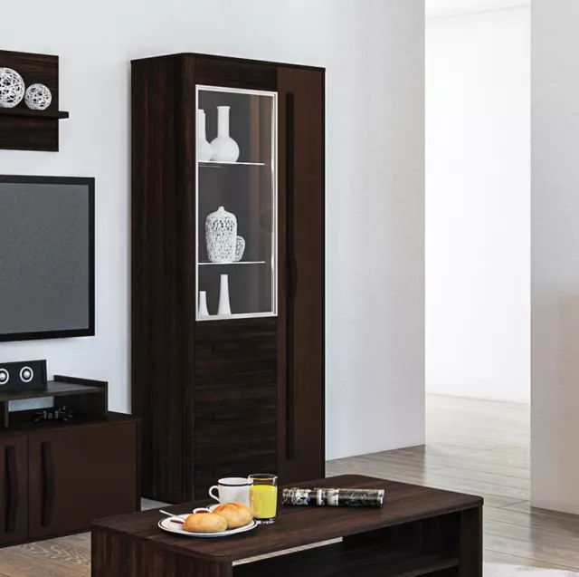 Vetrina in vetro ""Slonim"" vetrina verticale 89 cm noce scura moka lucida wenge
