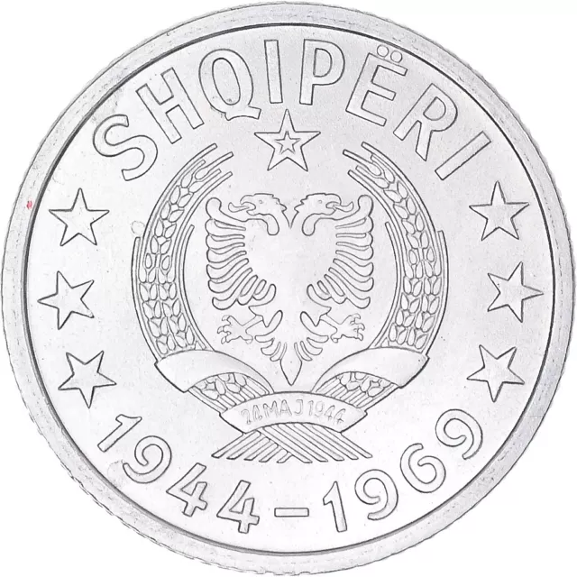 [#131478] Coin, Albania, 5 Qindarka, 1969, Rome, MS, Aluminum, KM:44