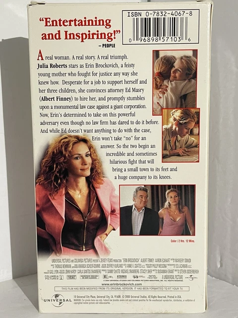 ERIN BROCKOVICH VHS Tape - 2000 - Julia Roberts £2.03 - PicClick UK