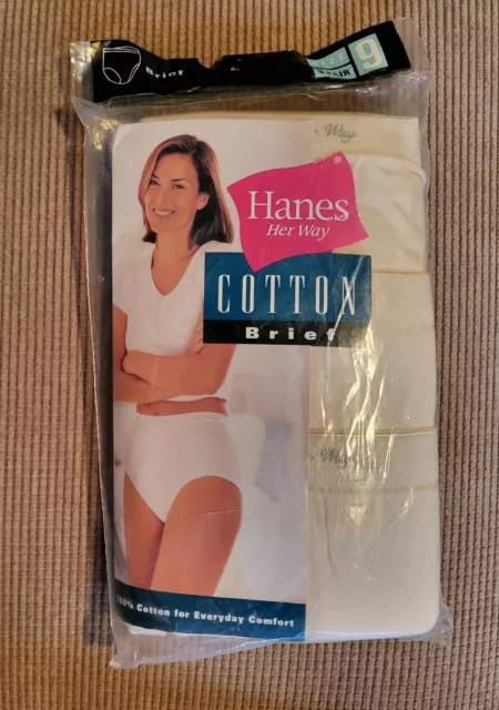9 PAIR NEW Vintage 1999 Hanes Her Way Women's 100% White Cotton Briefs Size  10 £52.15 - PicClick UK