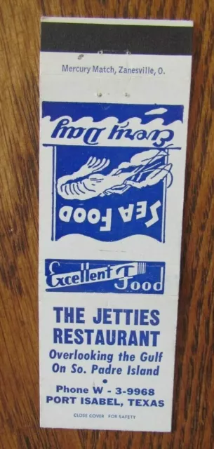 Animal Lobster Matchbook Matchcover: Jetties Restaurant (Port Isabel, Texas) -F1