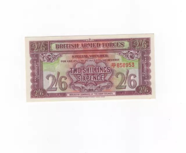 1948 British Armed Forces 2 Shillings 6 Pence Banknote 2Nd Series Uncirculated