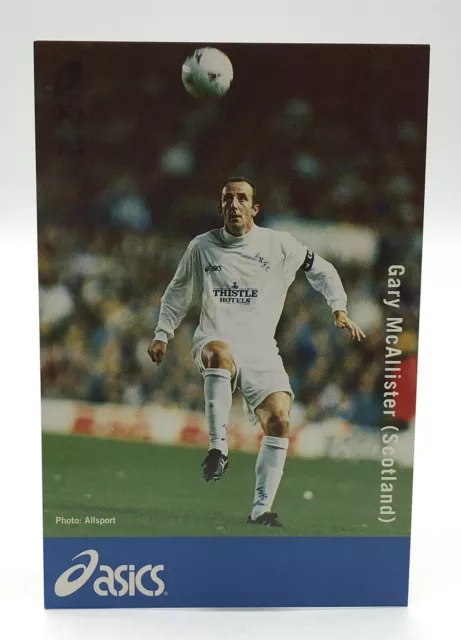 Cartolina Gary Mcallister Leeds United Scozia Calcio Asics Card Promo.