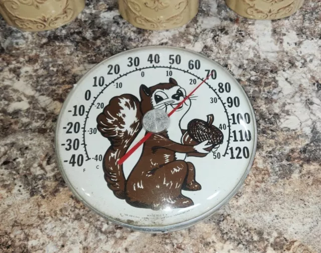 Vintage 12" Diameter Squirrel Jumbo Dial The Ohio Thermometer Company USA RARE!