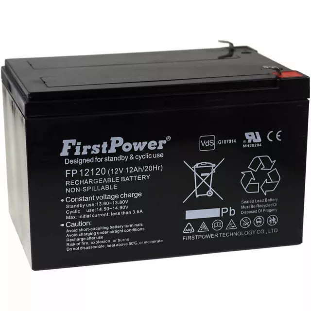 FirstPower Batería de GEL para Modelismo Barcos Caravanas Autocaravanas 12Ah