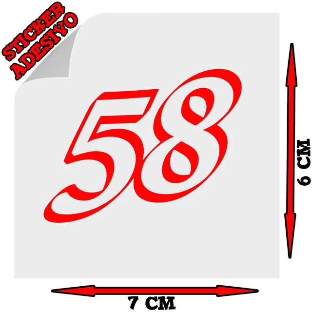 MARCO SIMONCELLI Adesivo Auto - #58 MotoGP Numero 58 Insegna - Foto 9
