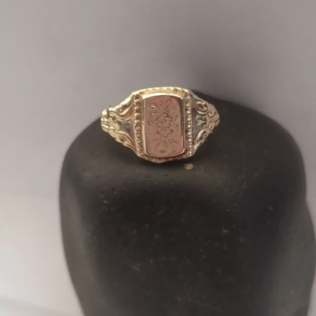 Bague Chevalière Homme Ancien Fin XIXè Bijoux Régionaux Laiton Doré Napoléon IlI