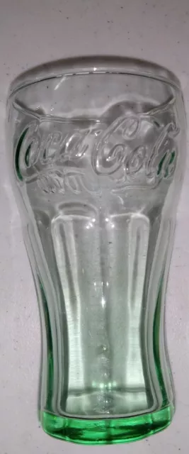 Set Of 4 COCA-COLA MINIATURE GLASS 4 1/2 INCH TALL GREEN TINT