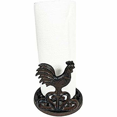 Urbalabs Cast Iron Farmhouse Paper Towel Holder Rooster Metal Paper Towel Holder