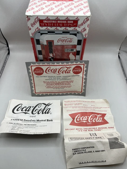Vtg. Coca Cola Die Cast Mini Vending Machine 1994 Musical Coin Bank. Vtg. Coca Cola Die Cast Mini Vending Machine 1994 Musical Coin Bank.