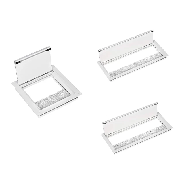 Gedotec Exit G11 Eco Cable Grommet Black Square With Brush Seal | Cable Outlet Desk | Aluminium Cable Box Recessed | 100 X 100 Mm | 1 Piece - Cable - View #2