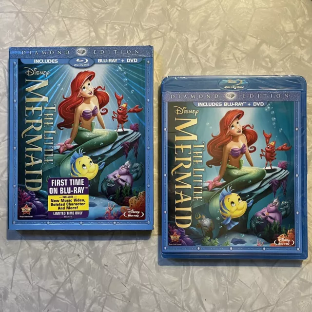 Disney Little Mermaid [SEALED] Diamond Edition 2-Disc Blu-Ray & DVD + Slipcase