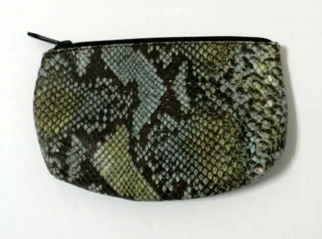 Fina Firenze Women's Python Embossed Genuine Leather  Small Pouch Bag