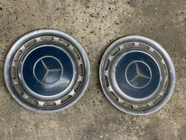 2 x copriruota Mercedes classic vintage blu 15" coprimozzo / finiture