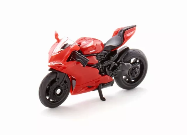 siku 1385, Ducati Panigale 1299 Motorbike, Metal/Plastic, Red, Fold-out stand