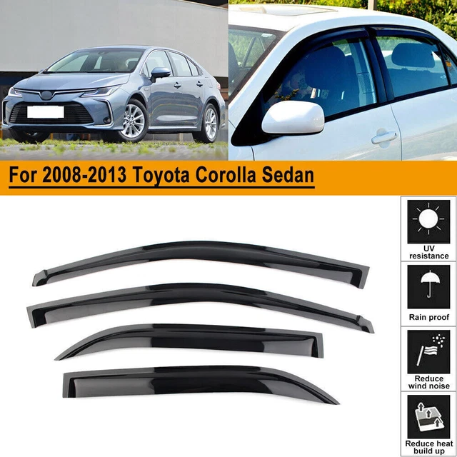 Side Window Vent Visors Sun Rain Guard Deflectors For 2008-2013 Toyota Corolla