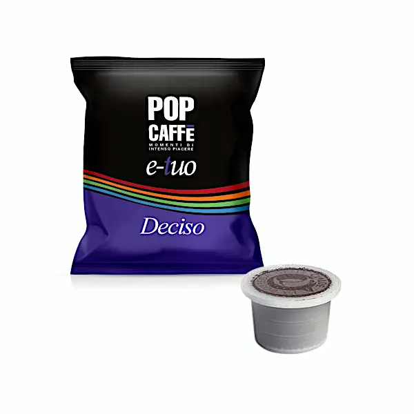 N.100 Capsules Pop Caffè E-Tuo Assurance Compatible avec Machines Bu Fleur Coop