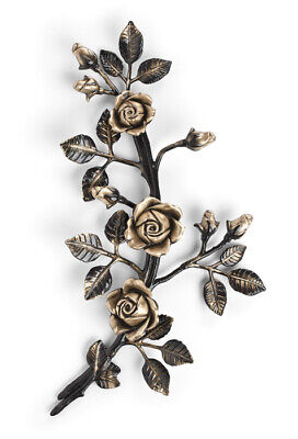 Tralcio di rose decorativo in bronzo per lapidi - Finitura Brown