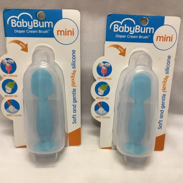 2 PK Baby Bum Brush Diaper Rash Cream Applicator Mini with Travel Case