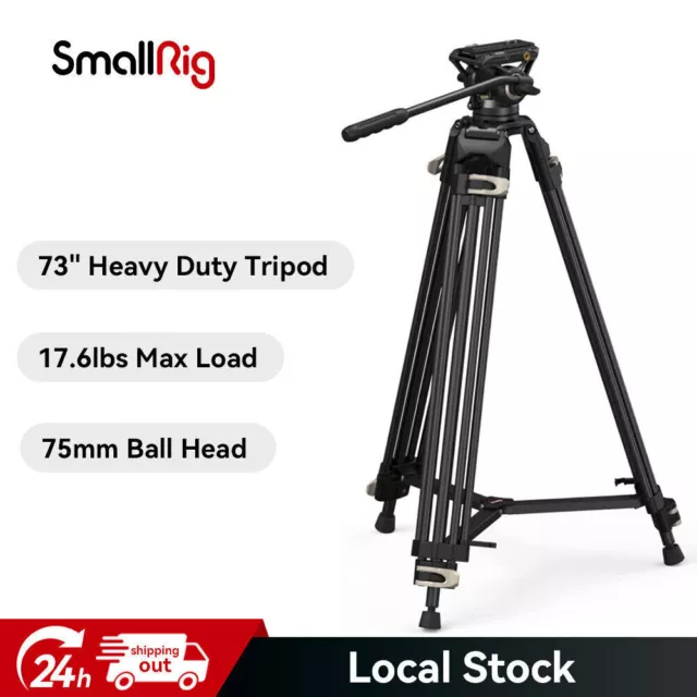 SmallRig AD-01 Video Tripod 73"Heavy Duty Tripod Camera Fluid Head-Updated 3751B