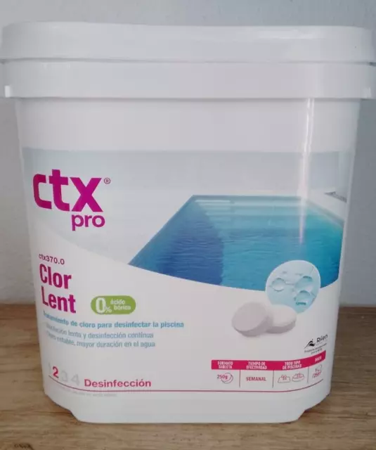 Cloro lento tricloro en tabletas 250g CTX-370 - envase 5 kg - 0% ácido bórico