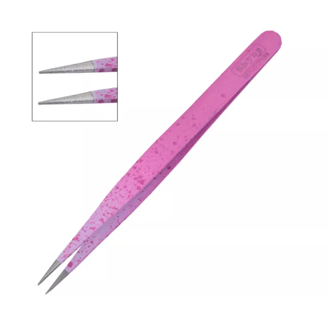 12.7cm Pinzette a Punta Bellezza Sopracciglia Sharp Ciglia Estensione Pink