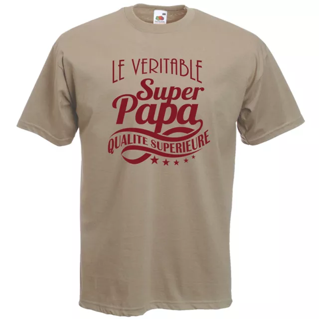 T-Shirt - LE VERITABLE SUPER PAPA - Idée cadeau Noël anniversaire Fête des Pères