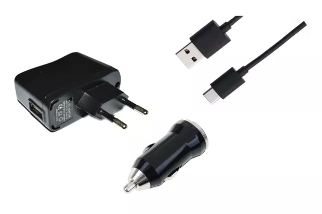 Set Typ C USB Ladekabel für Samsung Adapter Stecker Netzteil KFZ Ladegerät Kabel