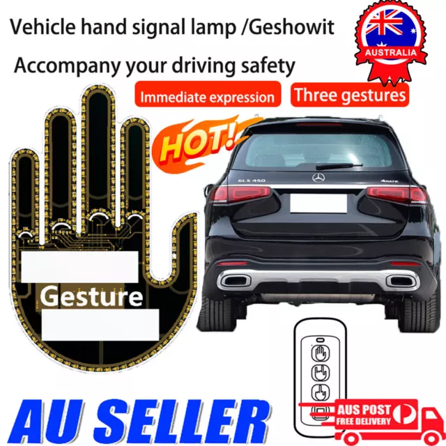 Finger Gesture Light with Remote 2023 New Middle Finger Light LED Car Back  Window Sign Hand Funny Car Gadgets & Road Rage Signs Halloween Gifts Decor