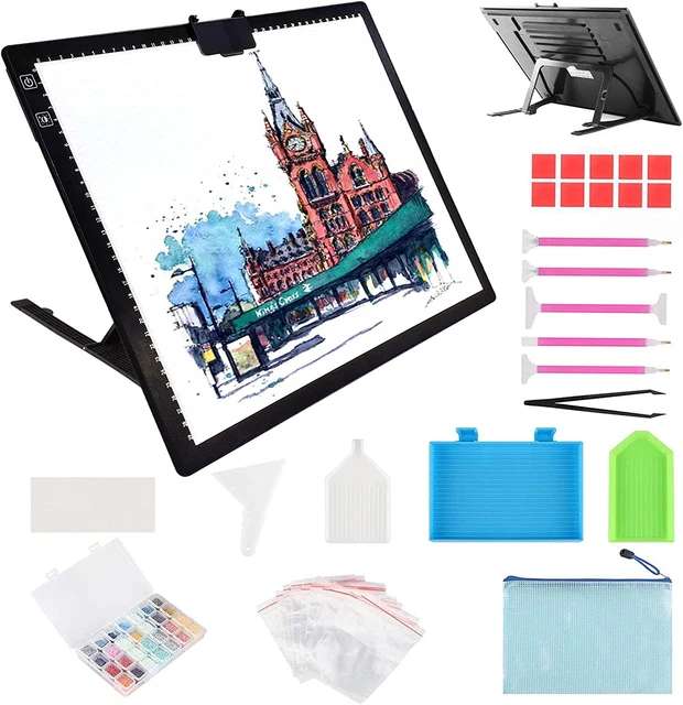 Caja de luz A3, batería inalámbrica Elice almohadilla de luz LED con soporte recargable 6 Bo