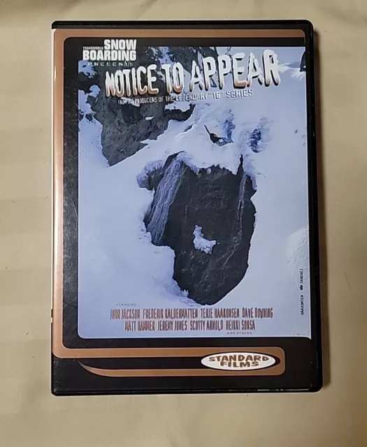 Transworld Snowboarding Notice To Appear DVD Tested & Working