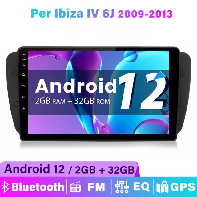 2+32G Android12 Autoradio Carplay Navigatore GPS Per Seat Ibiza 4 2009-2013 WIFi