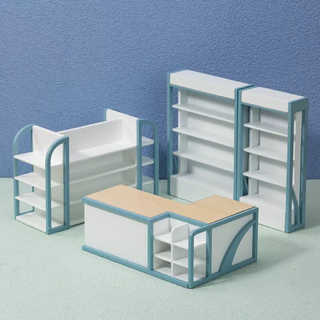 Dollhouse 1:12 Scale Miniature Checkout Counter Shelf Supermarket Accessories