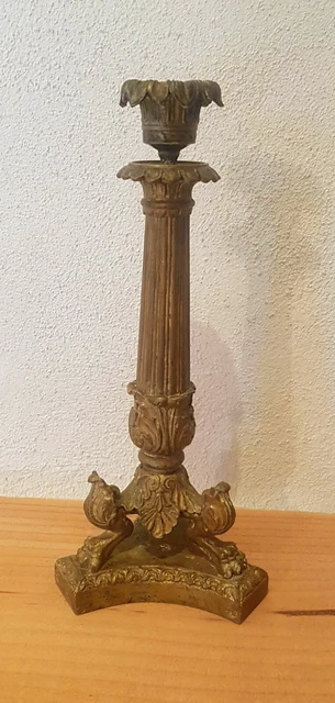 Ancien Flambeau Bougeoir En Fer - Art Populaire Français, Objet Déco Vintage