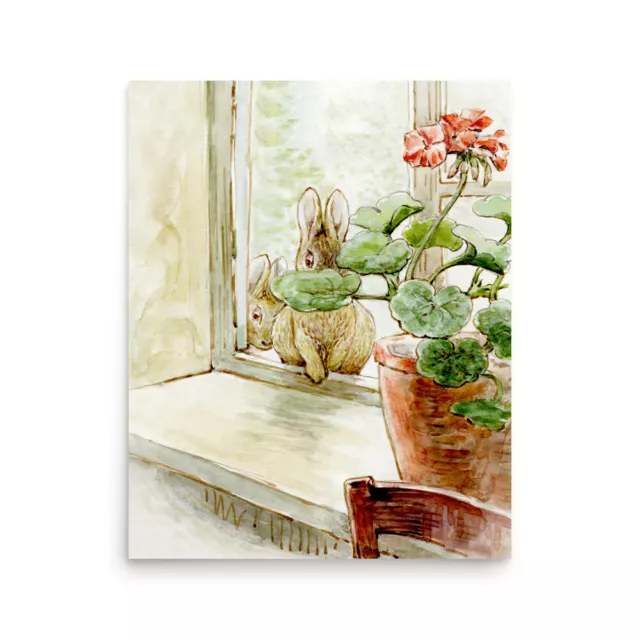Flopsy Bunnies Poster- Beatrix potter, Cute Rabbits Print, Bunny Nursery Gift