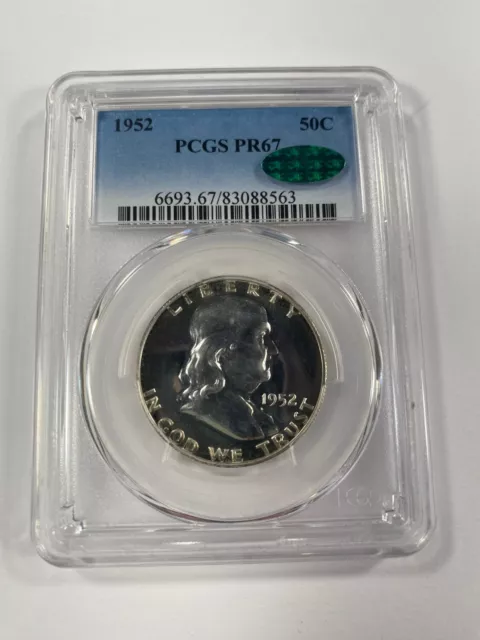 1952 50C Franklin Demi Dollar Preuve Classé Par PCGS Comme PR67 Cac