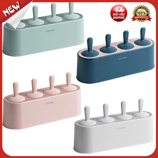 es 4 Cell Kitchen Ice Cream Cube Mold Reusable Popsicle Maker DIY Tools Lolly Mo