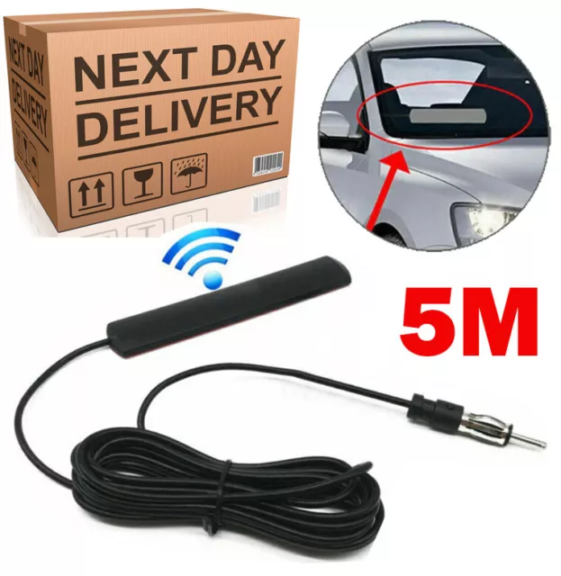 Powerfull Universal Car Hidden Amplified Antenna AM/FM Radio Ariel 12V Electroni