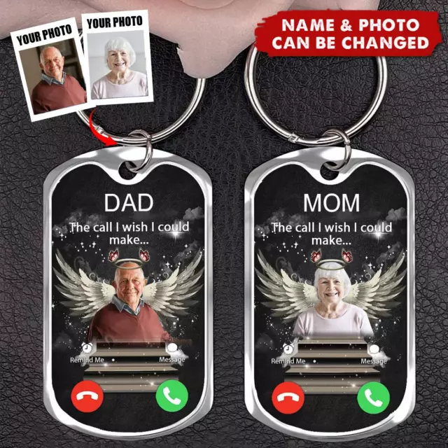 Custom Photo The Call I Wish I Could Make Memorial Aluminum Keychain Mom Gift