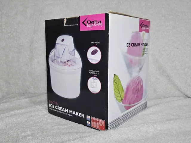 Delta High Living Electic Ice Cream Maker 1 Litre. New & Boxed With Instructions