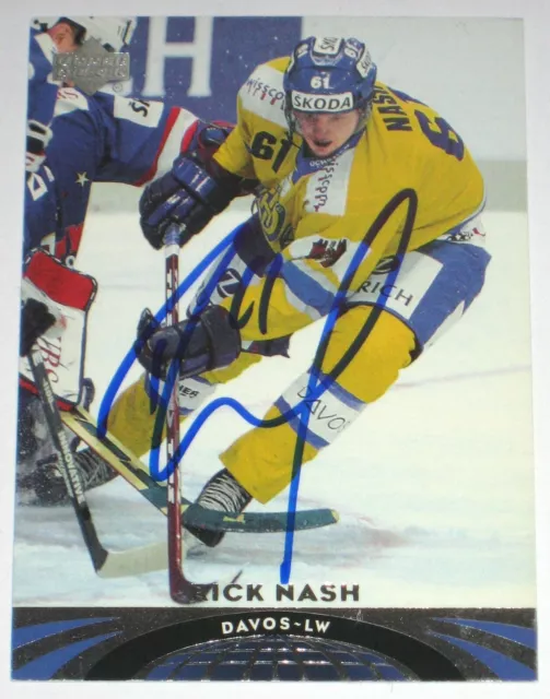 Rick Nash Signed Upper Deck All-World Hc Davos Sweden Card Autograph Auto!