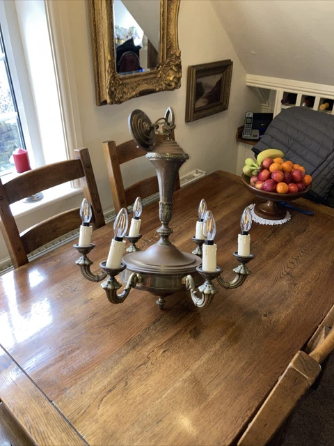 Large vintage brass light fitting